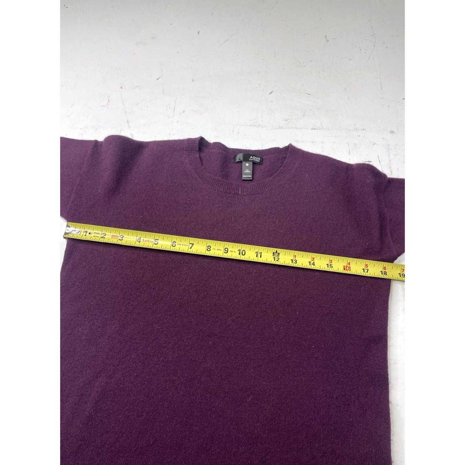 AQUA Aqua 100% Cashmere Crew Neck Knit Sweater Purple XS Womens Size XS / US 0-2 / IT 36-38 - 6 Thumbnail