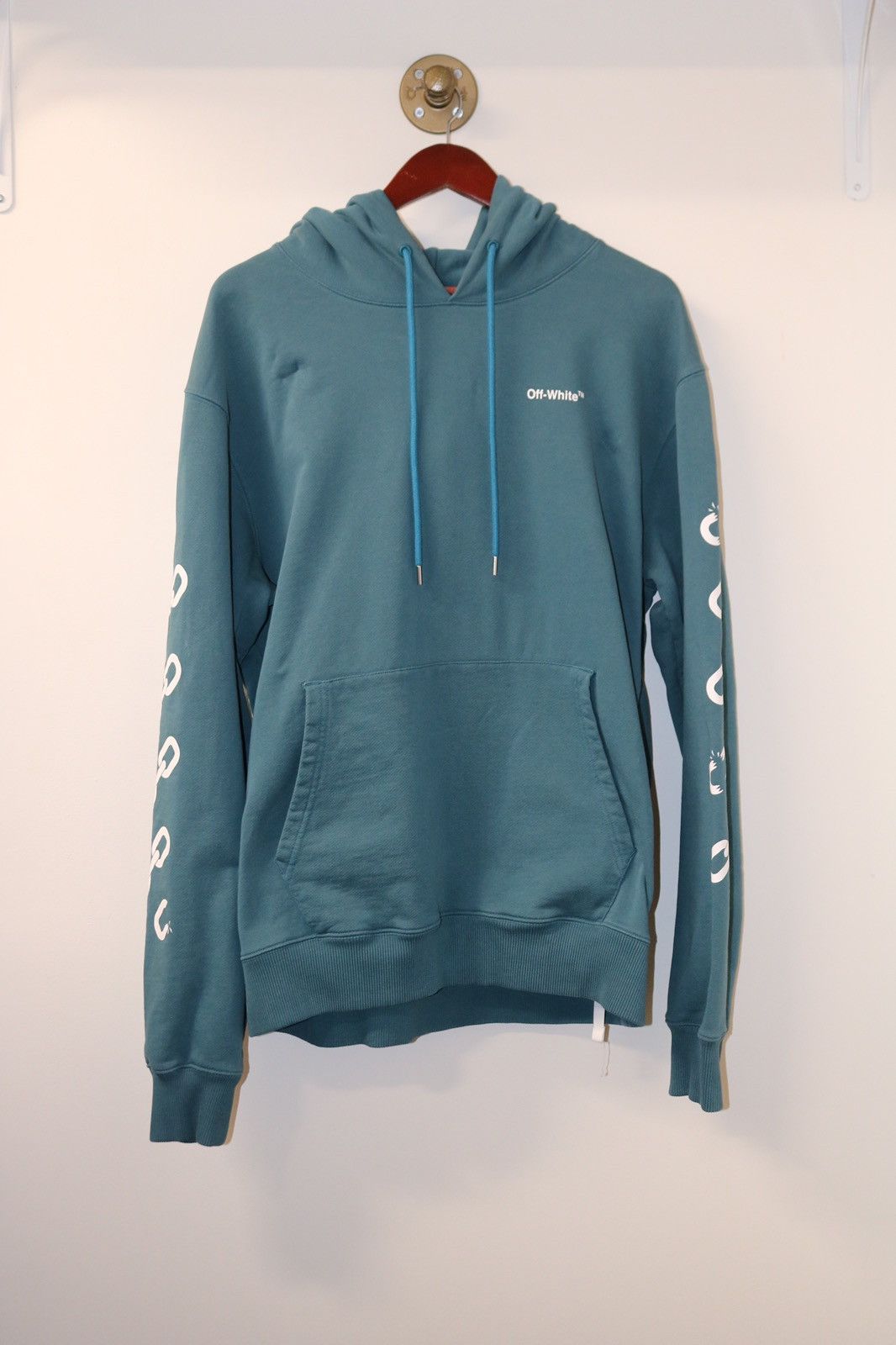 image of Off White Virgil Abloh Blue Chain Hoodie, Men's (Size 2XL)