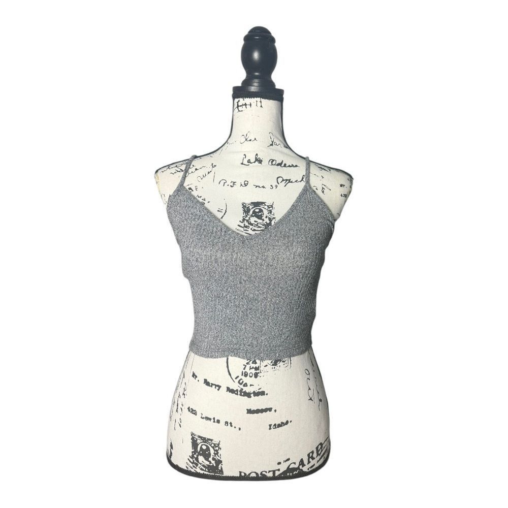 Brandy Melville Brandy Melville Gray Ribbed Knit Cropped Tank Top One Size S Size ONE SIZE - 1 Thumbnail