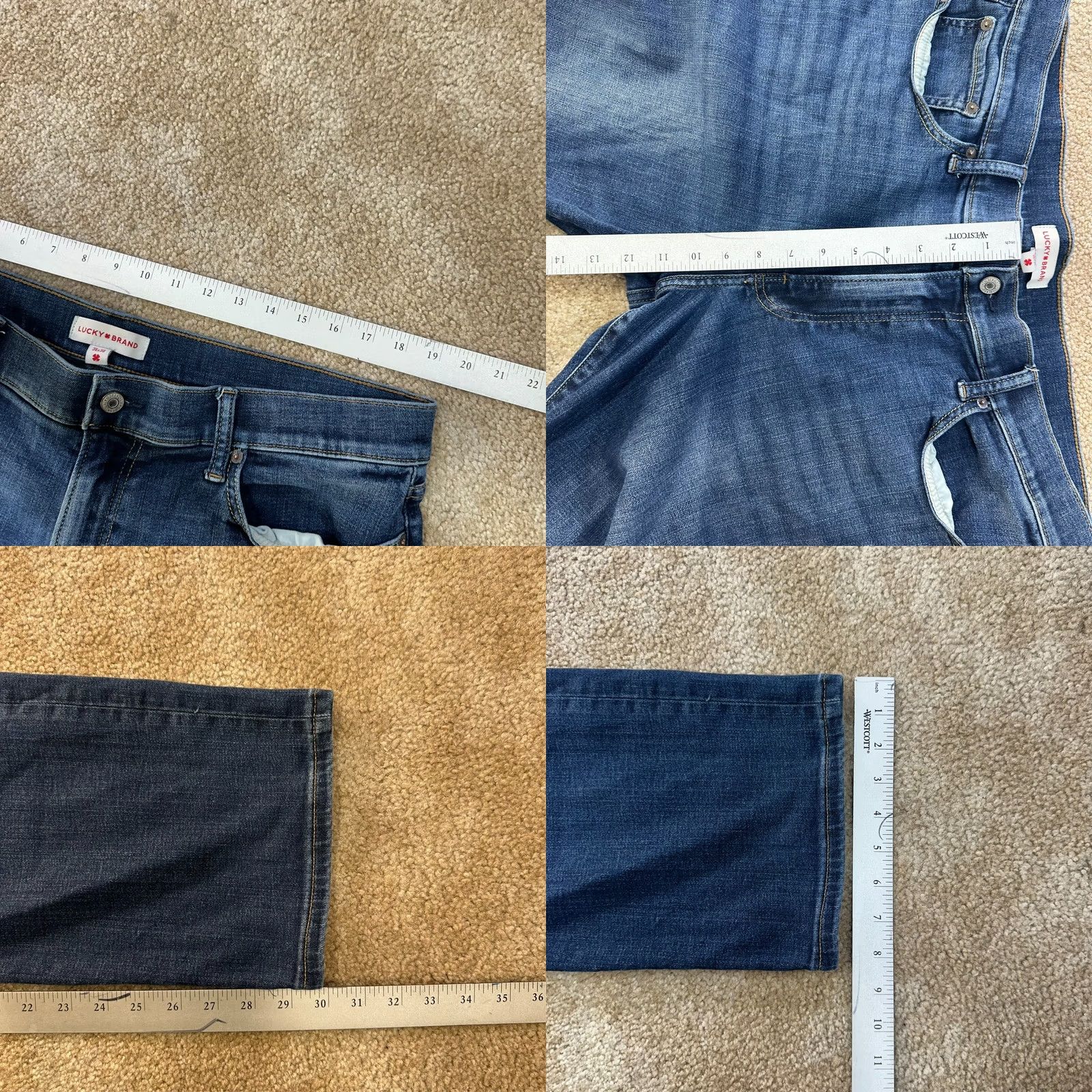 Lucky Brand Lucky Brand 363 Jeans Mens 36x30 Blue Denim Straight 5-Pocket Regular Rise Mid Vintage: No (adjusted for clarity) Size US 36 / EU 52 - 9 Thumbnail