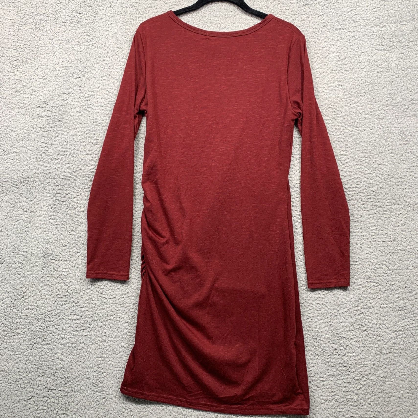 Vintage BTFBM Dress Women's M Burgundy Left Side Gathered Inner Slip High Quality NWT Dress Size M / US 6-8 / IT 42-44 - 4 Thumbnail