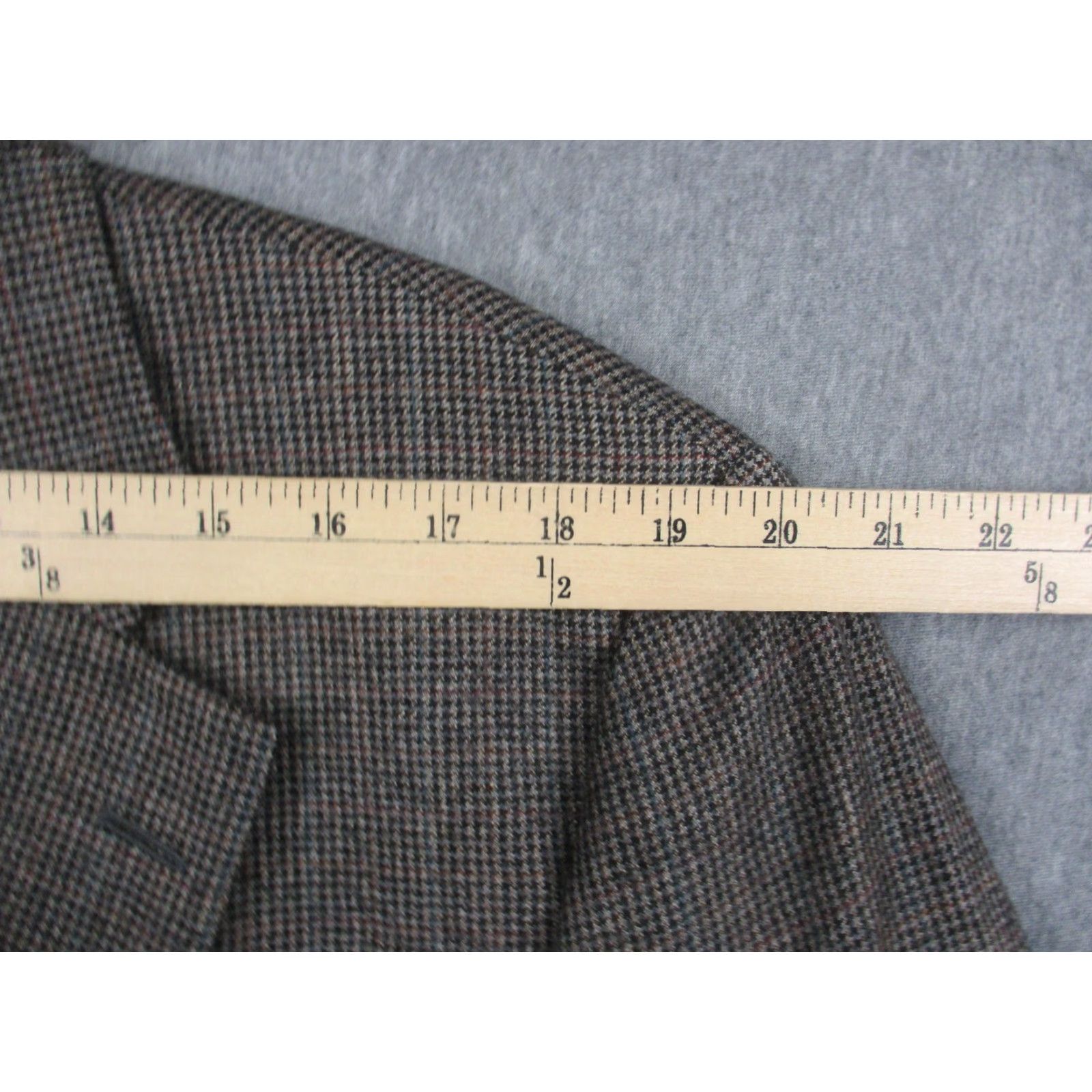 Paul Stuart VINTAGE Paul Stuart Sport Coat Blazer Mens 48 Long Brown Houndstooth Wool 90s Size 48R - 6 Thumbnail