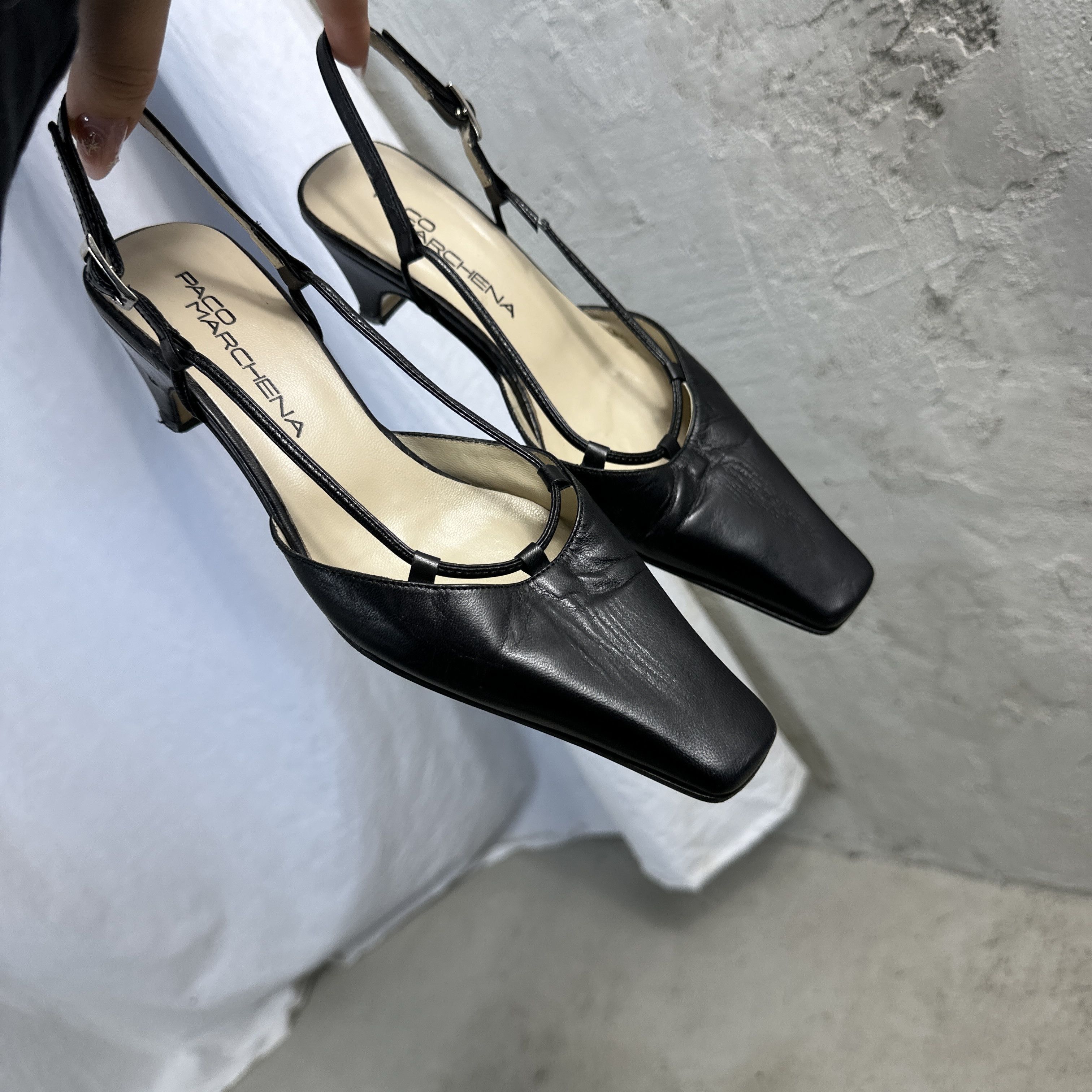 Vintage Vintage Leather Glamour Preppy Designer Y2K Kitten Heels Size US 5 / IT 35 - 9 Thumbnail