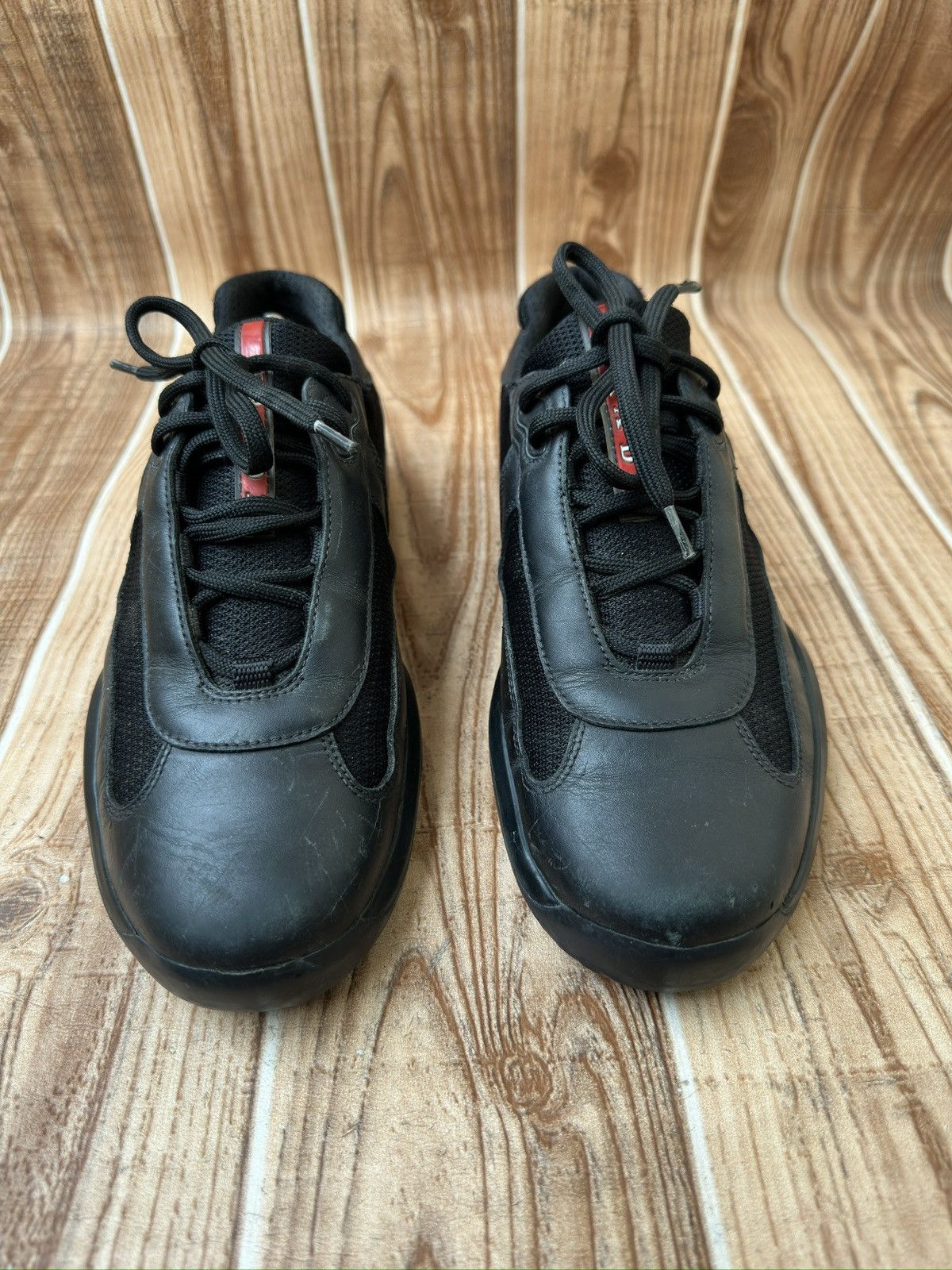 Prada Prada America's Cup Red Tab Leather Sneaks PS0906 Size US 7.5 / EU 40-41 - 3 Thumbnail