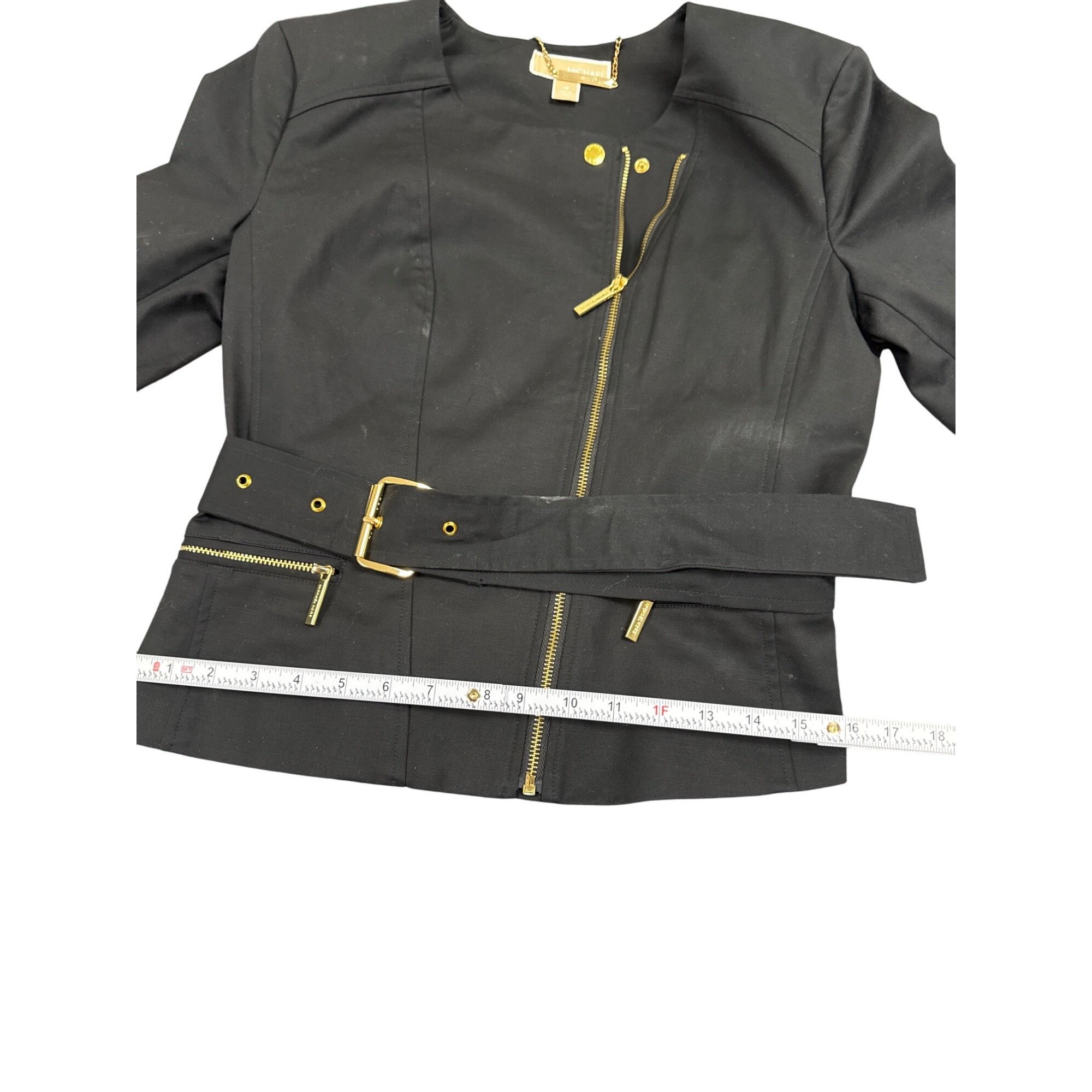 Michael Kors Michael Kors Womens Black Cotton/Spandex Blazer Size 12 SKU Size XL / US 12-14 / IT 48-50 - 5 Thumbnail