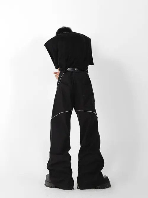 Jean Zipper Slit Straight Tube Casual Pants Size US 30 / EU 46 - 2 Thumbnail