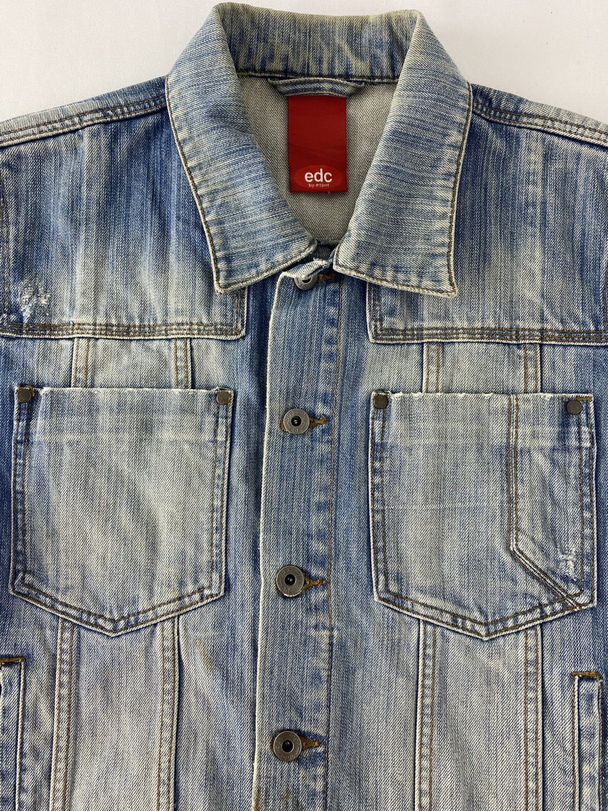 Esprit Edc by Esprit Indigo Denim Trucker Jeans Jacket Size US M / EU 48-50 / 2 - 4 Thumbnail