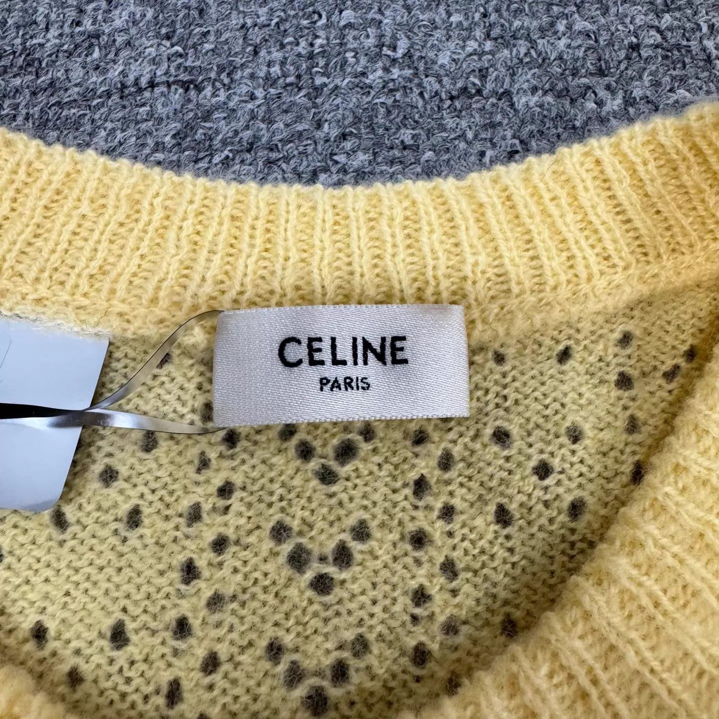 Celine Celine Triomphe openwork knit vest lemon yellow M 99new Size M / US 6-8 / IT 42-44 - 5 Thumbnail