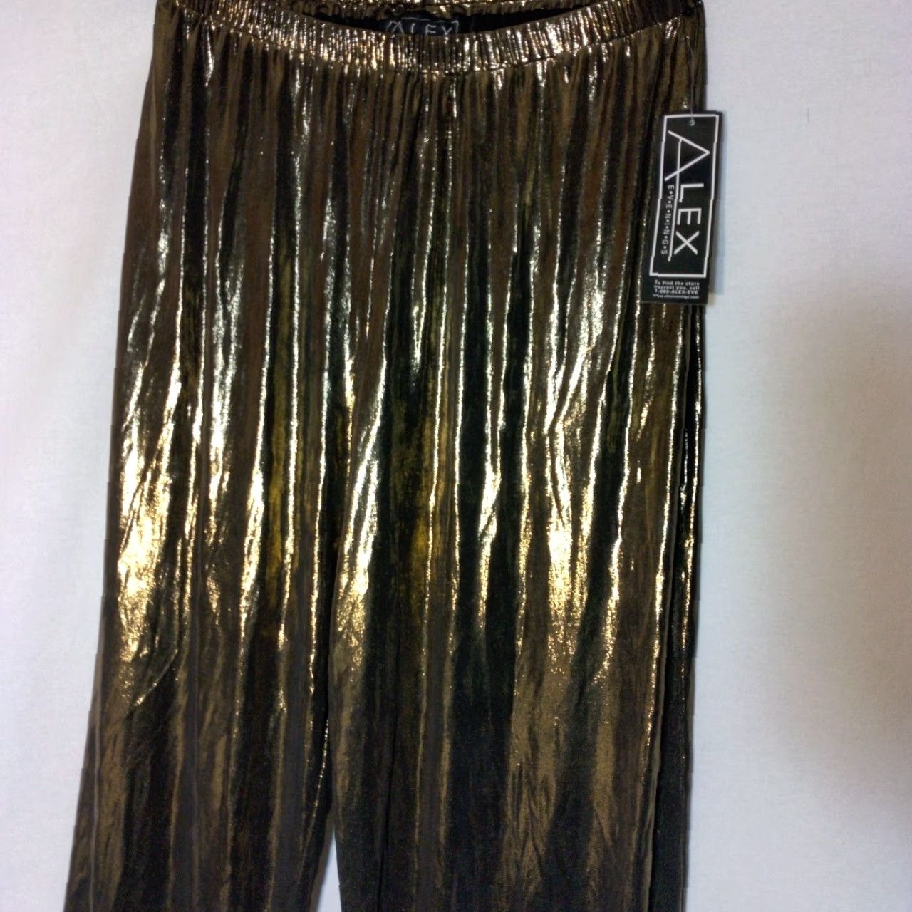 Alex Evenings VINTAGE Alex Evenings Wide-Leg Pants Dress Pants Women 1X Black Gold Metallic Elastic Waist Party Wedding Formal Holiday 90s Mens? Size 40" / US 18 - 3 Thumbnail