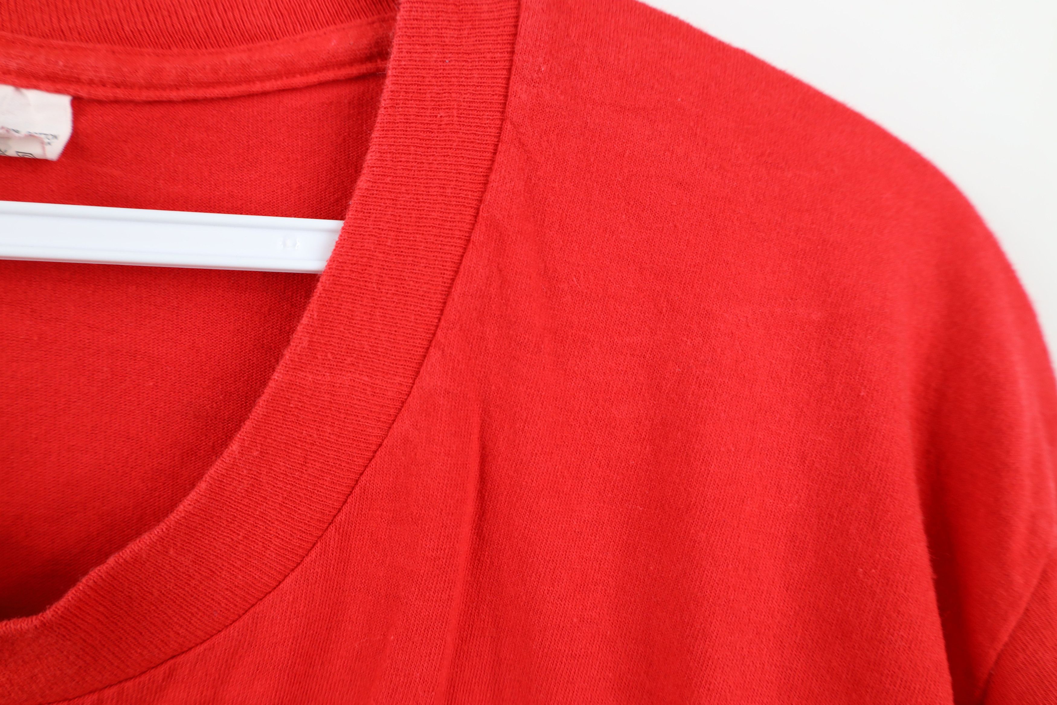 Vintage Vintage 90s Streetwear Blank Cotton T-Shirt Pocket Red USA Size US XL / EU 56 / 4 - 5 Thumbnail