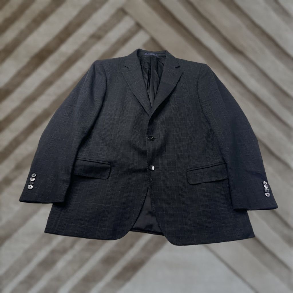 Pal Zileri PAL ZILERI Sport Coat Jacket Blazer Gray Blue Plaid Checks Wool Cashmere Cotton 42 Men Single-Breasted Two-Button Regular 2-Button Vintage No Business Size 42R - 1 Thumbnail