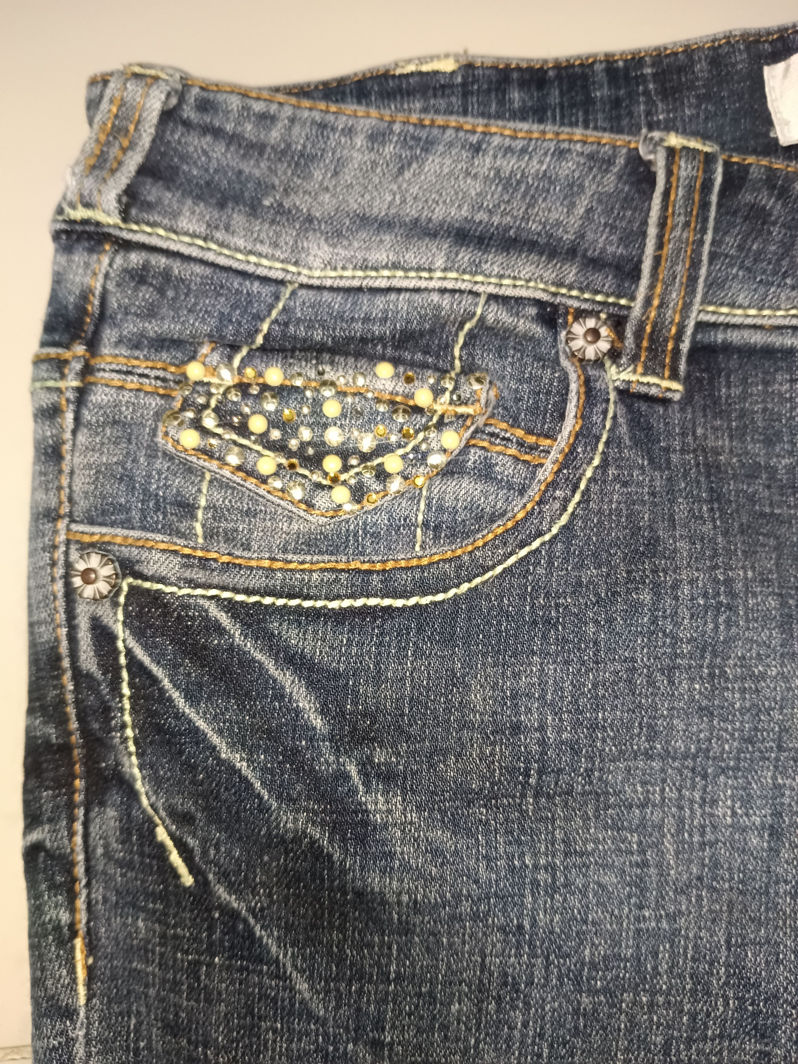 Japanese Brand Japanese Flare Jeans Crystal Goctic Punk Size US 29 - 8 Thumbnail