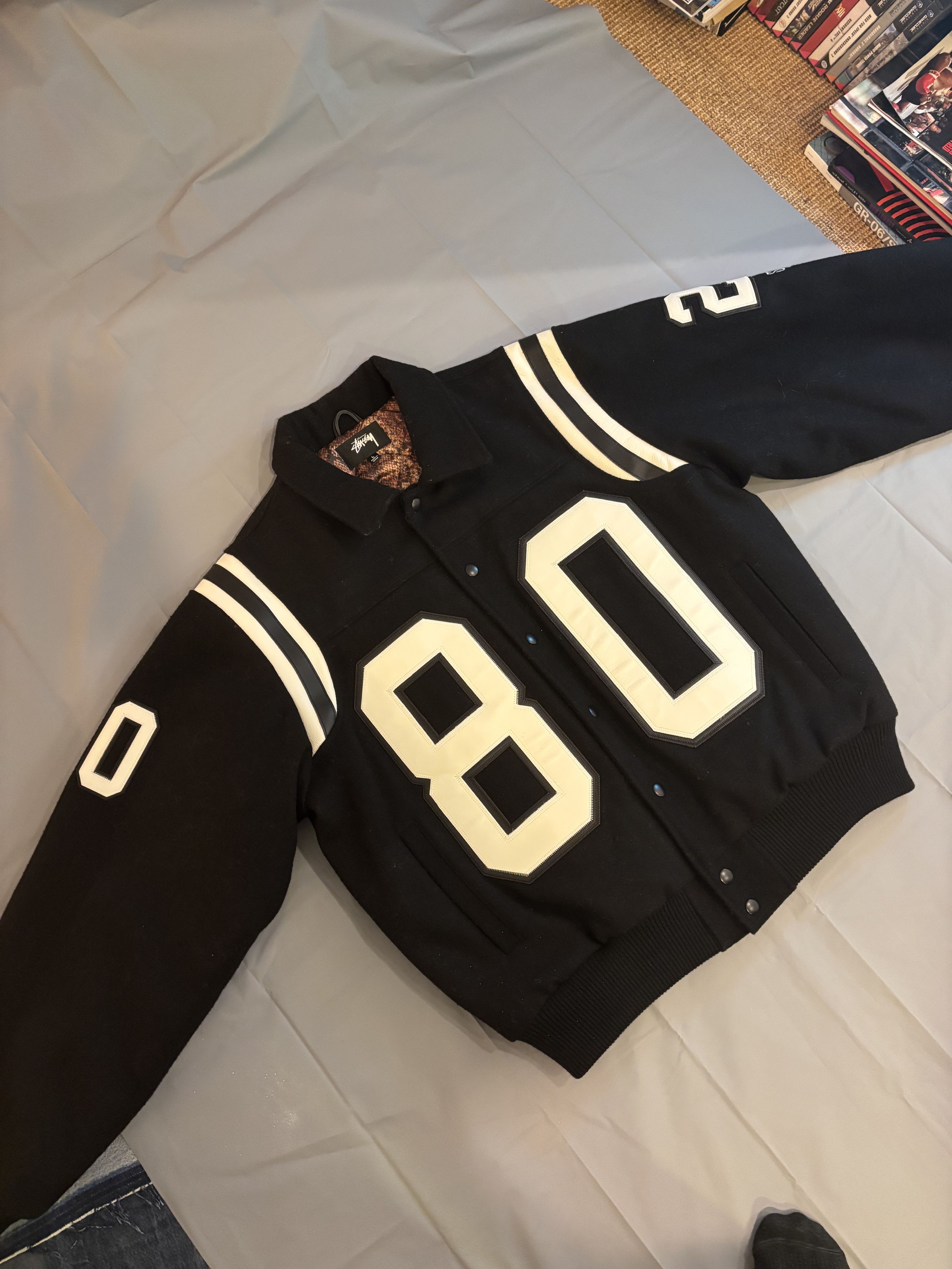 Stussy Veste teddy bombers Varsity jacket en laine Stussy 80 noir Size US L / EU 52-54 / 3 - 2 Thumbnail