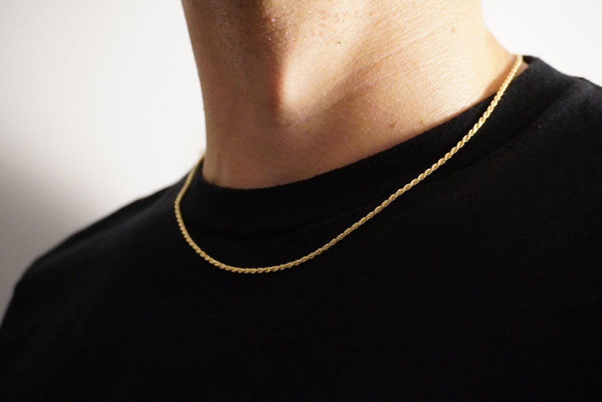 Jewelry Gold Chain 14k Gold Vermeil Rope Chain 2mm 18 Inches Size ONE SIZE - 2 Thumbnail