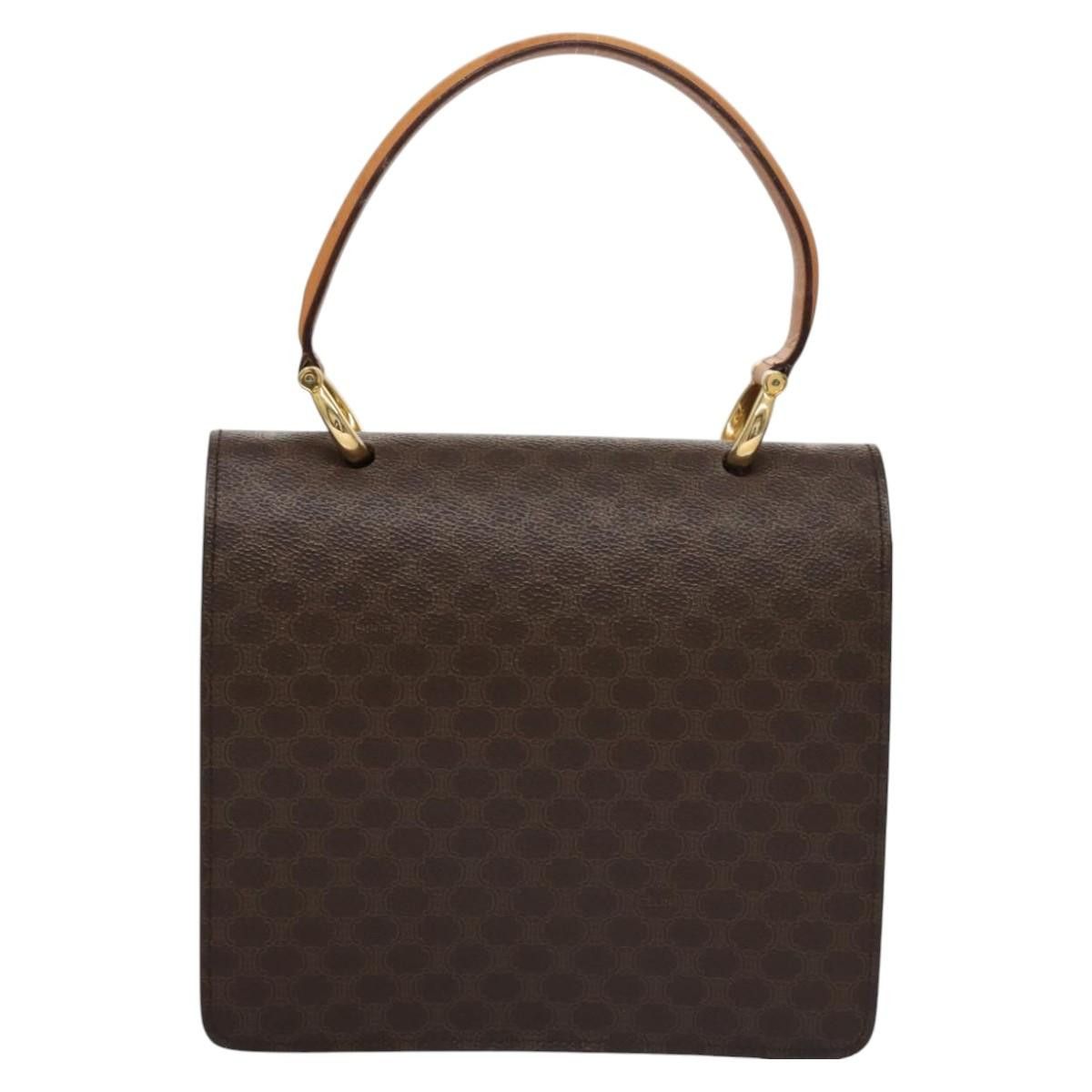 Celine CELINE Macadam Canvas Hand Bag Pvc Leather Brown Gold Size ONE SIZE - 3 Thumbnail