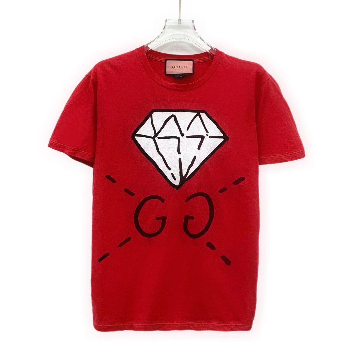 Gucci Gucci Red Diamond Print Crew Neck T-shirt K26WX Size S / US 4 / IT 40 - 1 Thumbnail