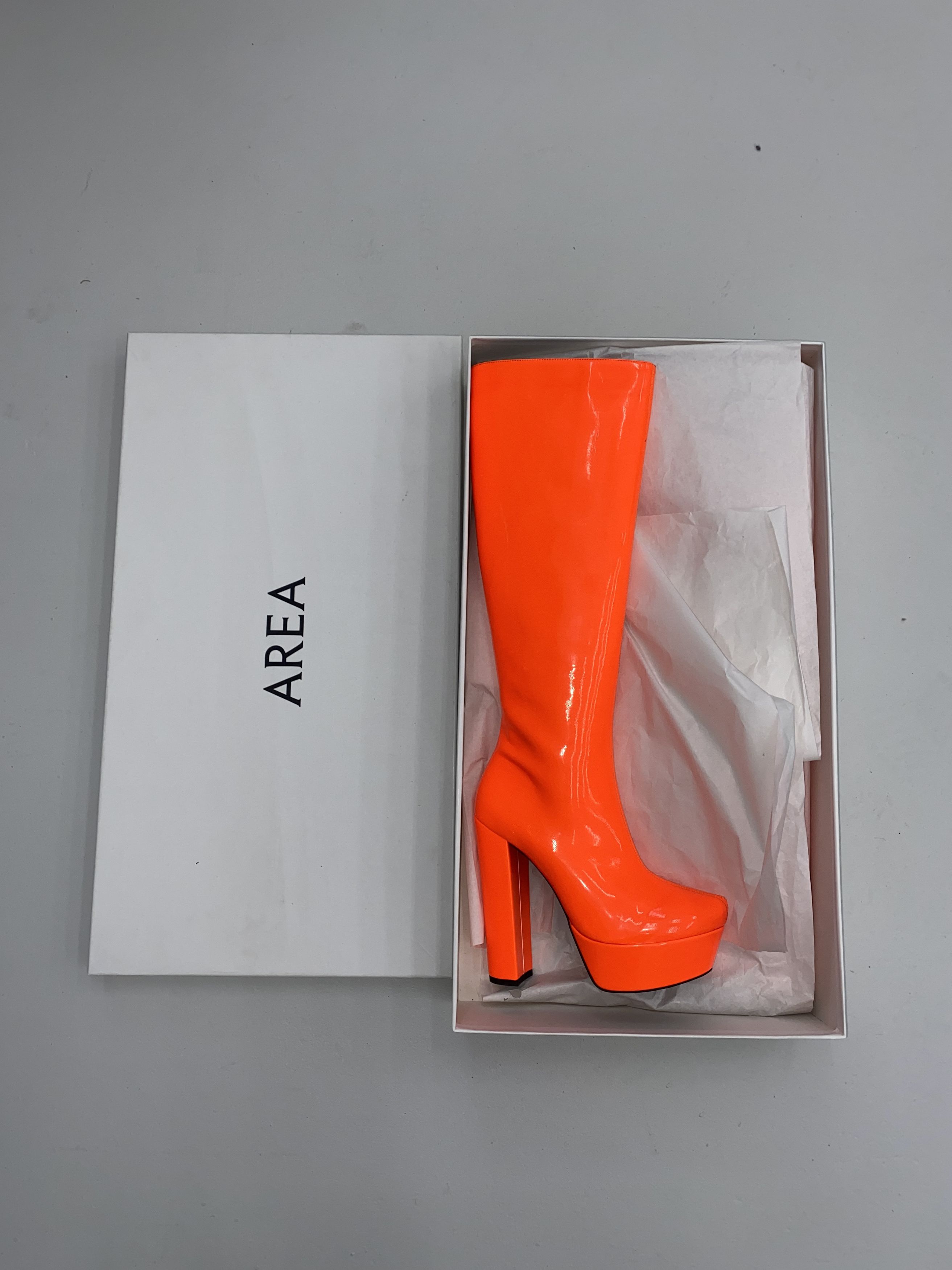 Area AREA neon orange platform boots Size US 7 / IT 37 - 2 Thumbnail