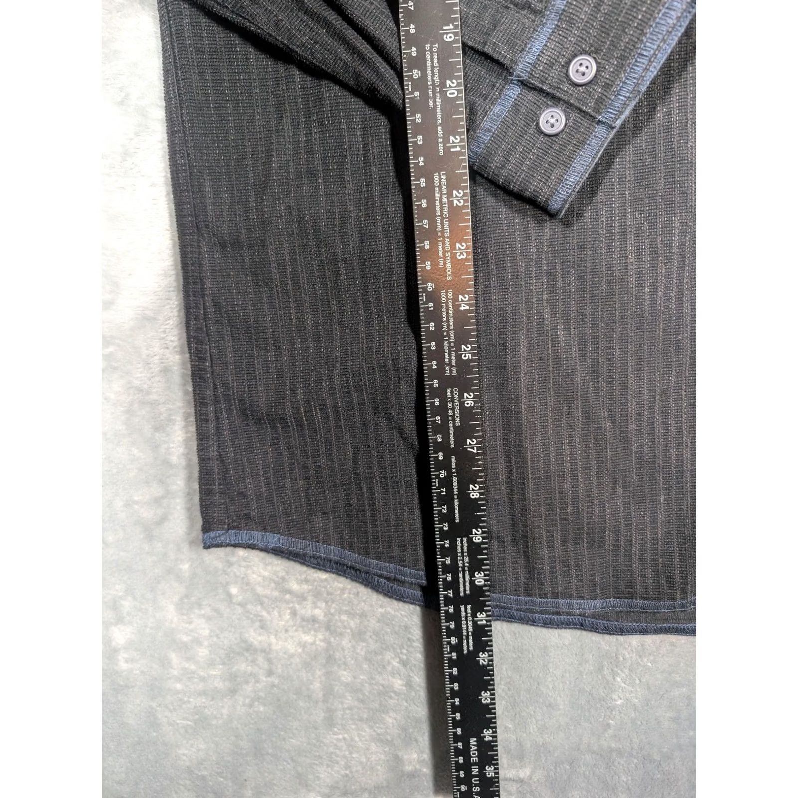 Carbon2Cobalt carbon2cobalt Shirt Mens LT Gray Striped Long Sleeve Button Front Cotton Casual Size US L / EU 52-54 / 3 - 2 Thumbnail