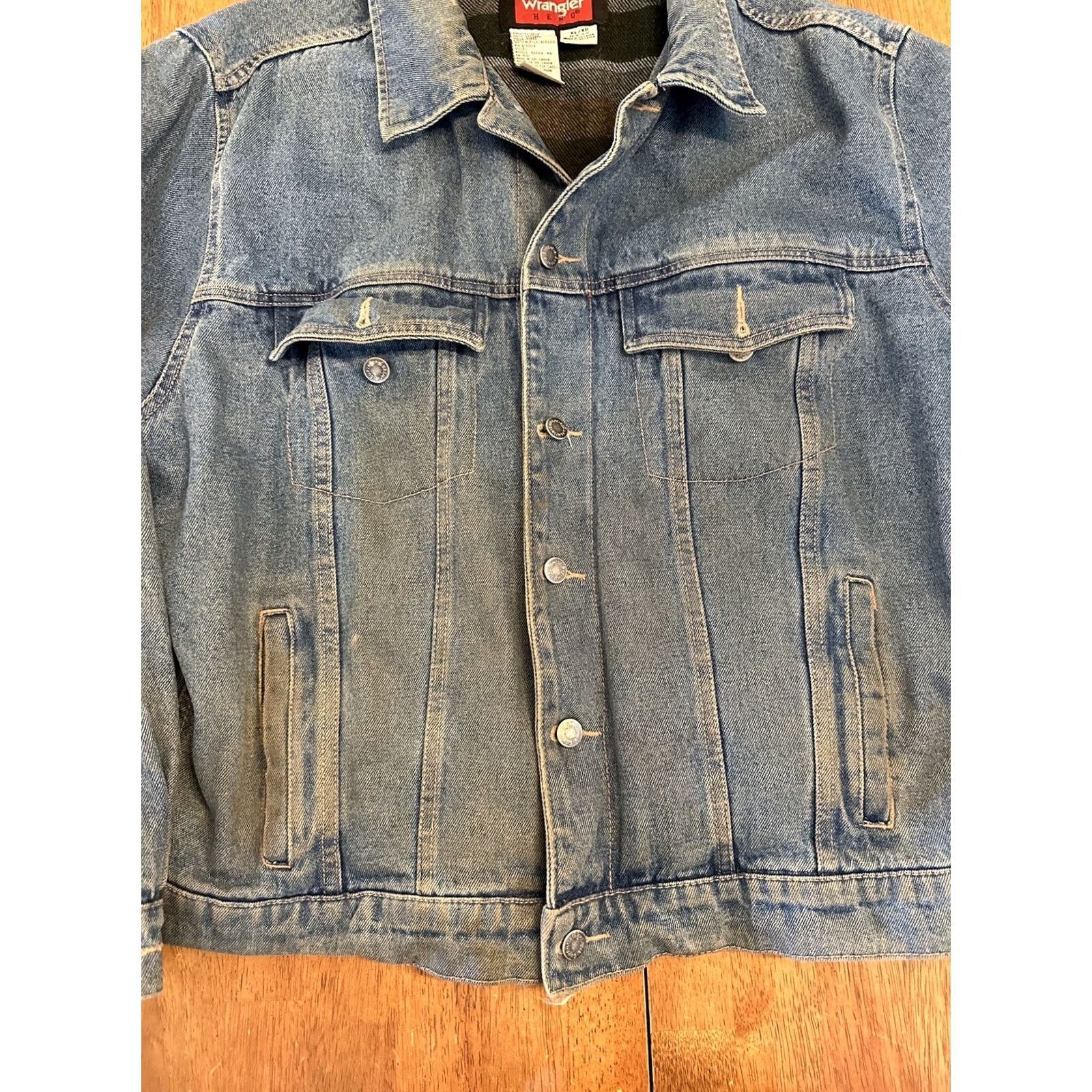 Wrangler VINTAGE Wrangler Hero Blanket Lined Denim Jacket XL Men Blue Bomber Western Lined Jacket Size US XL / EU 56 / 4 - 4 Thumbnail