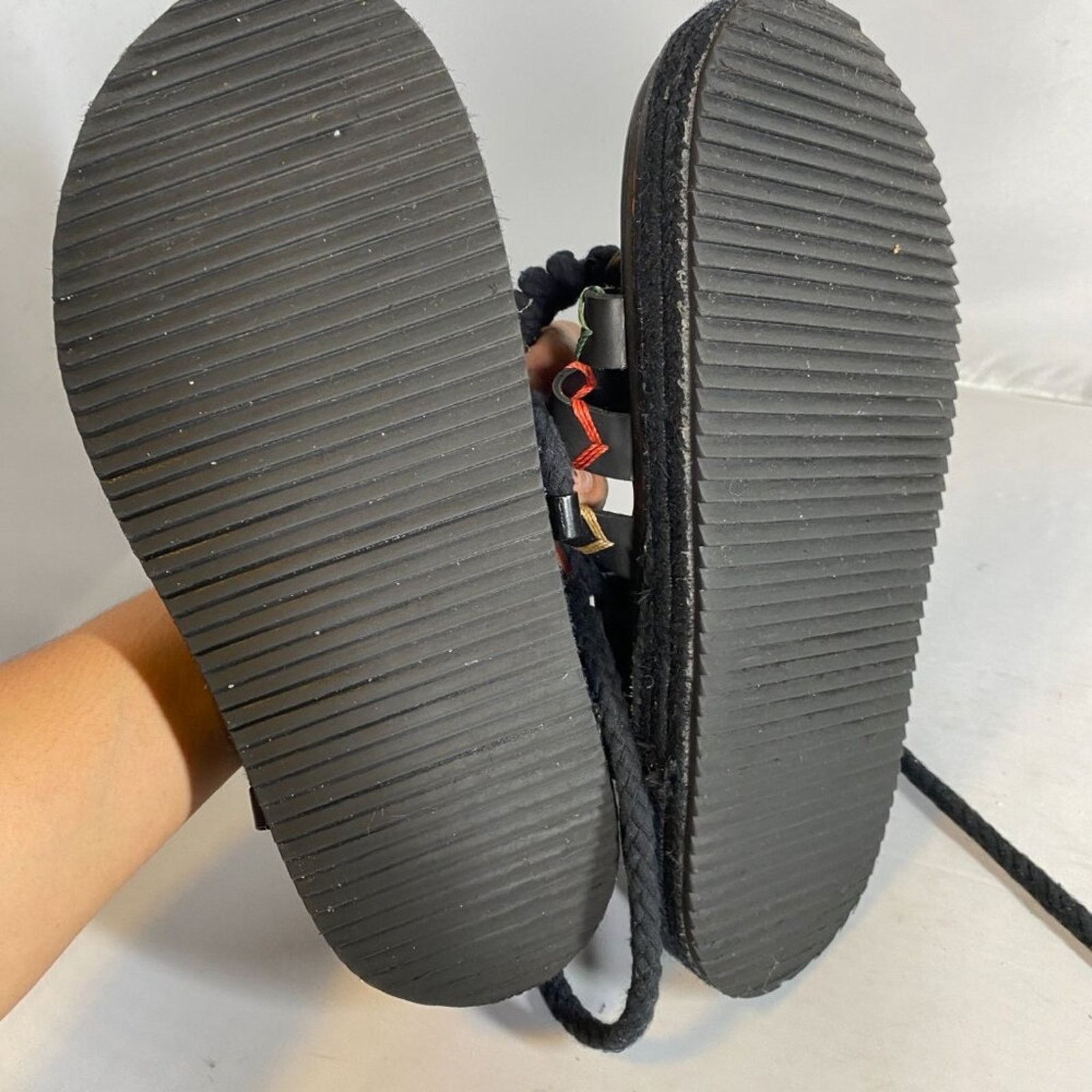 Farm Rio FARM Rio Black Rope Tie Flatform Sandal 9 Size US 9 / IT 39 - 3 Thumbnail