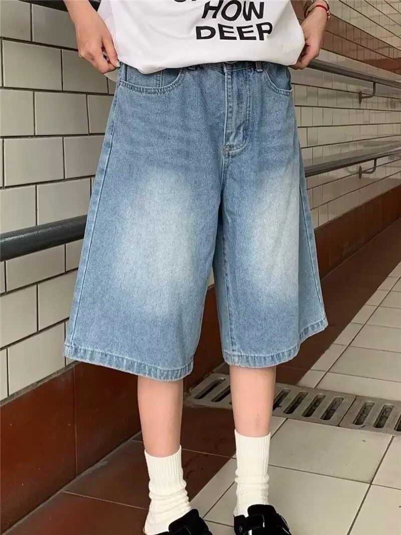 Japanese Brand × Jean Retro loose wide leg denim shorts Size US 32 / EU 48 - 5 Thumbnail