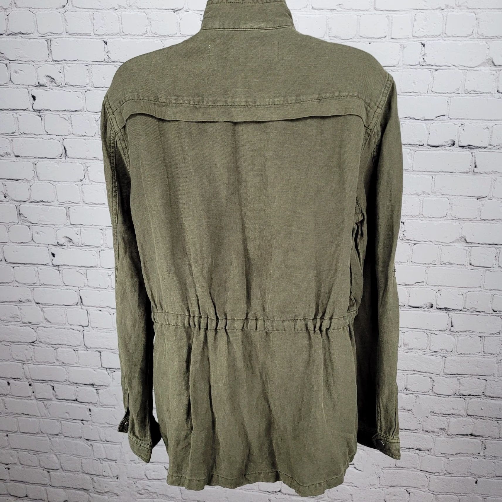 Treasure & Bond Treasure & Bond Jacket Green Linen Blend Unlined Drawstring Waist Military Jacket Small Size S / US 4 / IT 40 - 2 Thumbnail