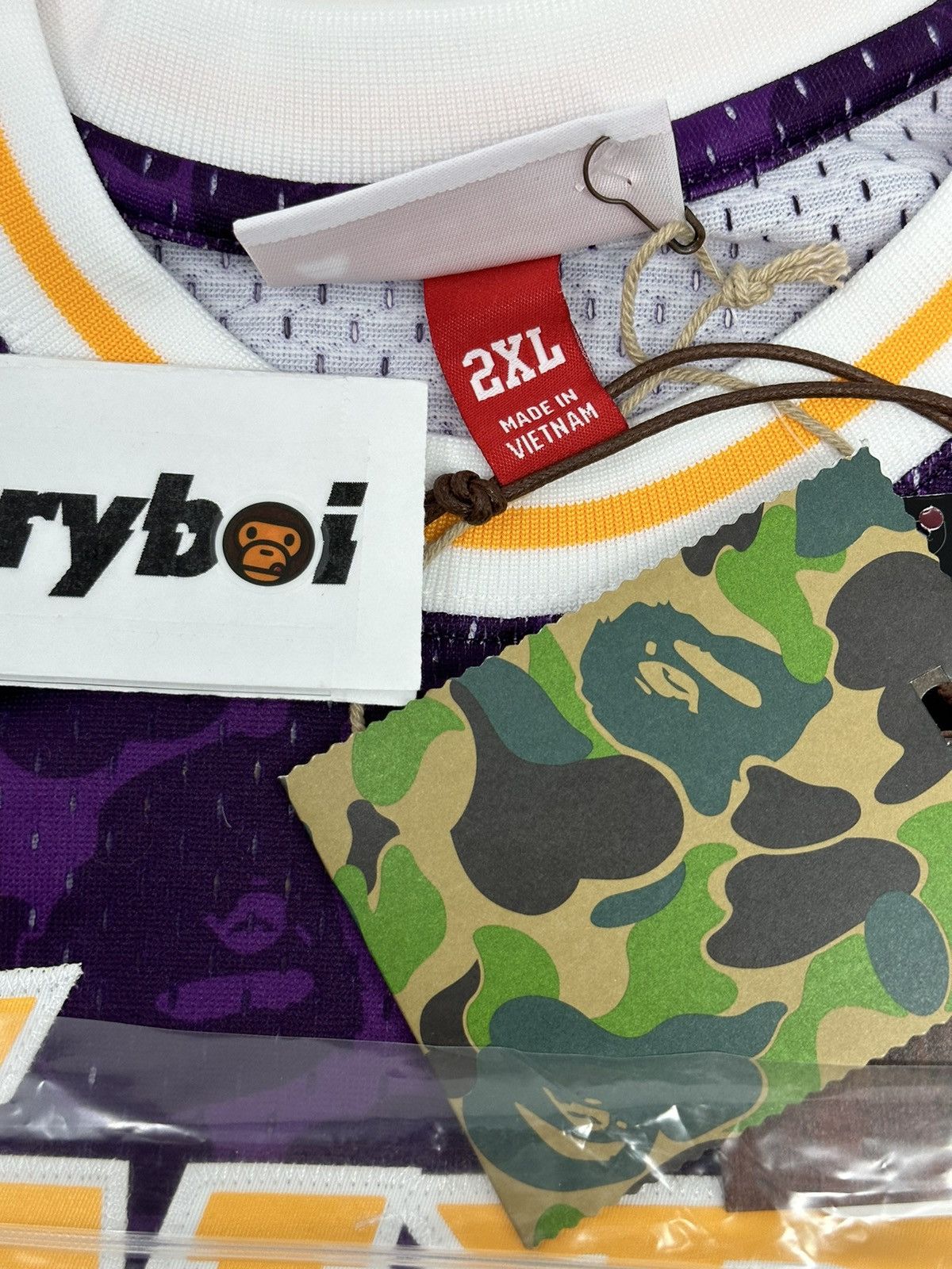 Bape × Mitchell & Ness BAPE x Mitchell & Ness Los Angeles Lakers Jersey Purple Size US XXL / EU 58 / 5 - 6 Thumbnail