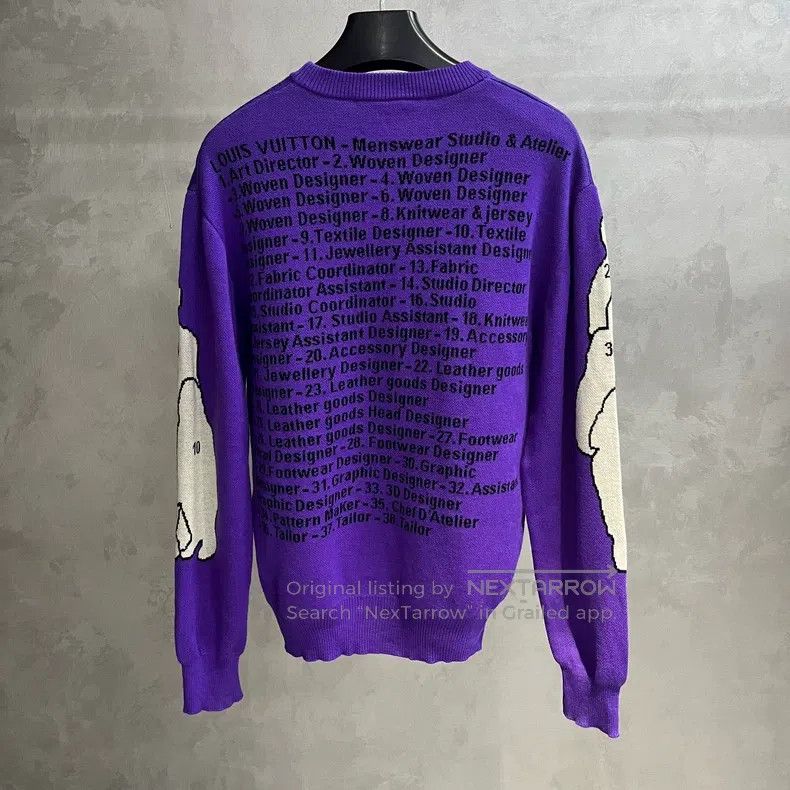 Louis Vuitton Louis Vuitton Purple Stick Figure Logo Jacquard Cartoon Cr Size US L / EU 52-54 / 3 - 5 Thumbnail