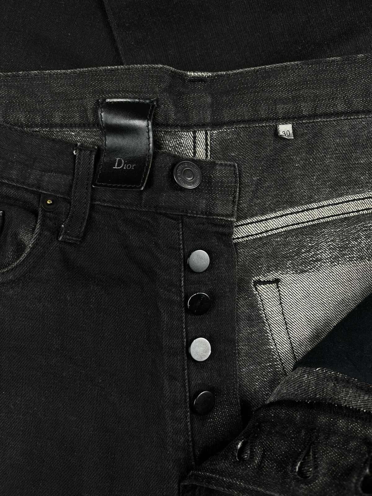 Dior AW08 Dior Homme Waxed Coated Denim Black Size US 30 / EU 46 - 10 Thumbnail