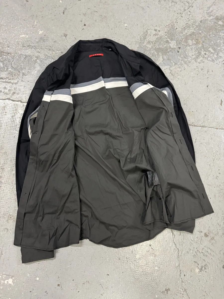 Prada SS2008 Prada Lined Black Grey Shirt Size US M / EU 48-50 / 2 - 5 Thumbnail