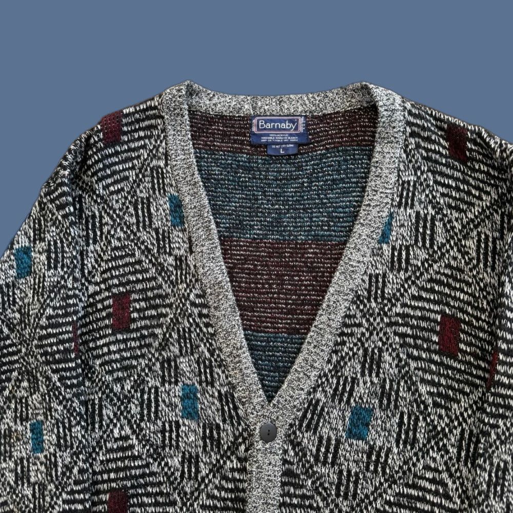 Vintage VINTAGE Barnaby Sweater Cardigan Knit 90s Grunge Kurt Cobain Size L Gray Mens Long Sleeve Acrylic Knit Regular Fit Size US L / EU 52-54 / 3 - 1 Thumbnail