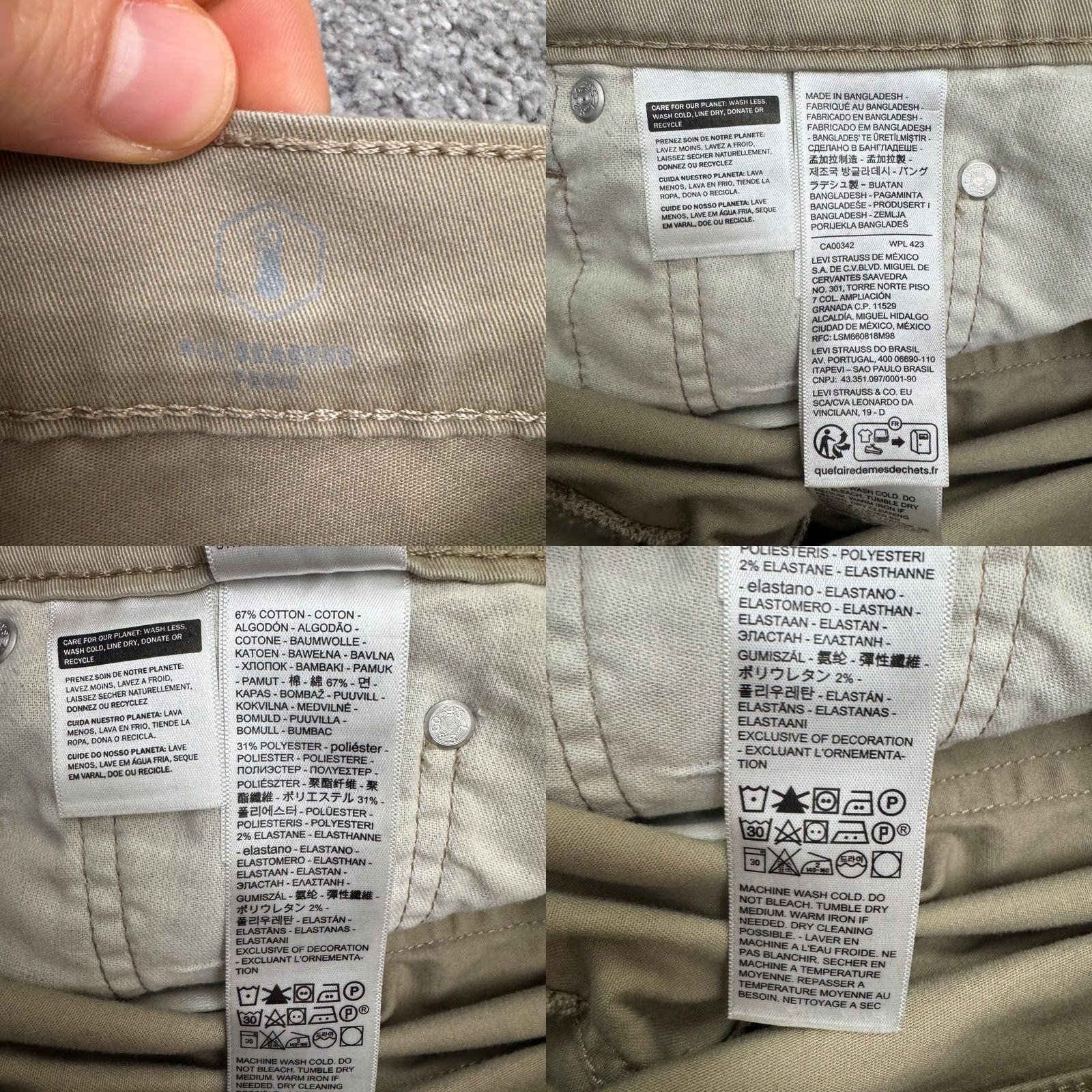 Levi's Levi's Mens 541 Athletic Fit Taper Leg Chino Pants Khaki Brown Flat Front 30x30 Size US 30 / EU 46 - 8 Thumbnail