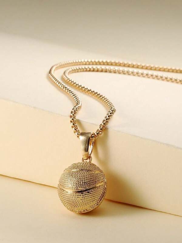 Jewelry x Vintage Basketball Rhinestone Y2K Necklace Chain in Gold, Men's