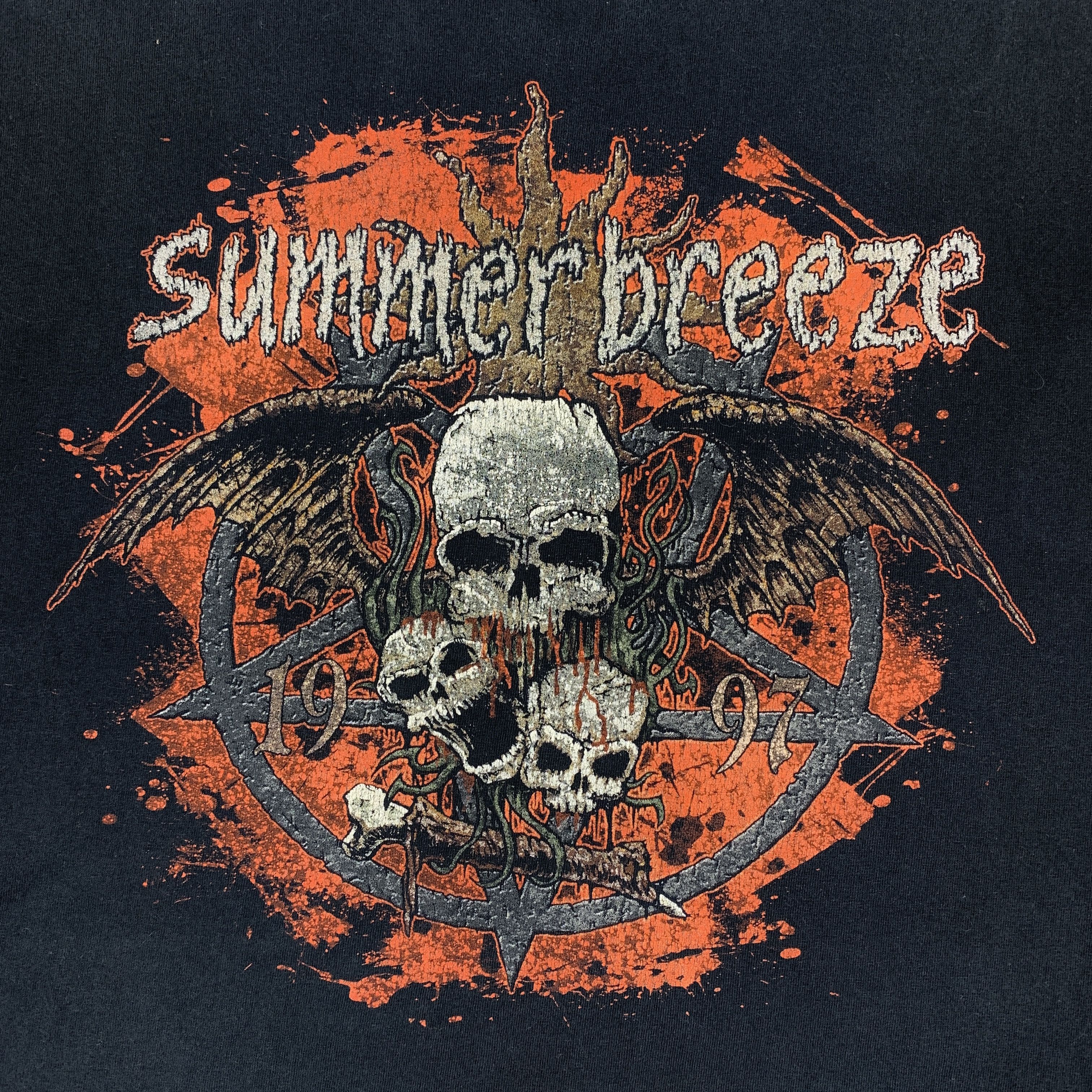 Vintage Vintage Summer Breeze 90s Graphic Rock Band Black Tee Shirt Size US XL / EU 56 / 4 - 13 Thumbnail