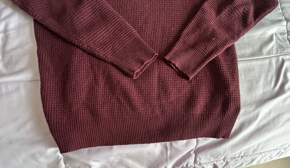 Schott Schott Bros Ribbed Wool Sweater Size L Wine V-Neck Size US L / EU 52-54 / 3 - 6 Thumbnail