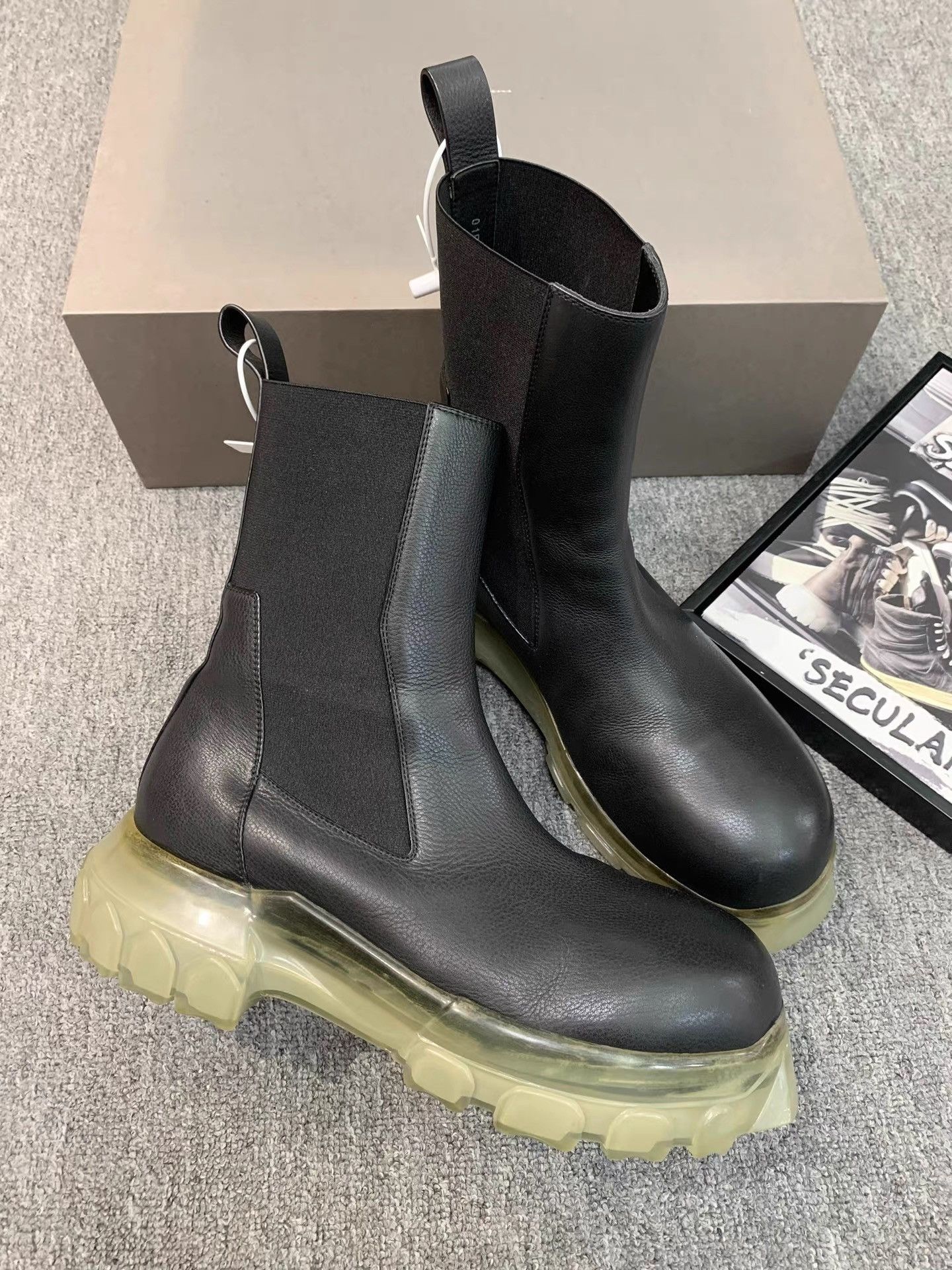 Rick Owens Rick Owens Main Line Leather Octopus Sole Chelsea Boots K34 Size US 9 / EU 42 - 1 Thumbnail