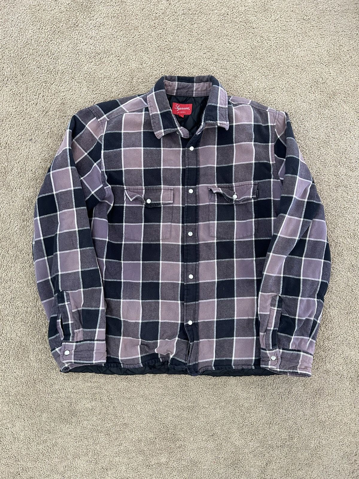 Supreme Supreme Quilted Faded Plaid Shirt | Grailed
