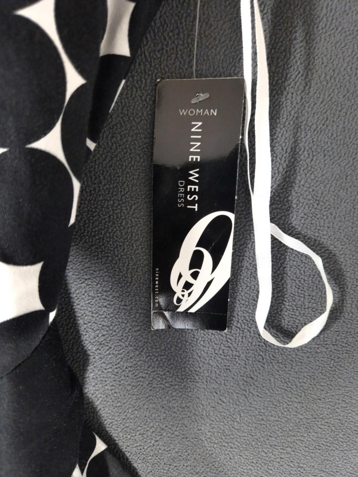 Nine West Nine West Woman 20W Black White Sleeveless Fit & Flare Dress Size 3XL / US 20-22 - 5 Thumbnail