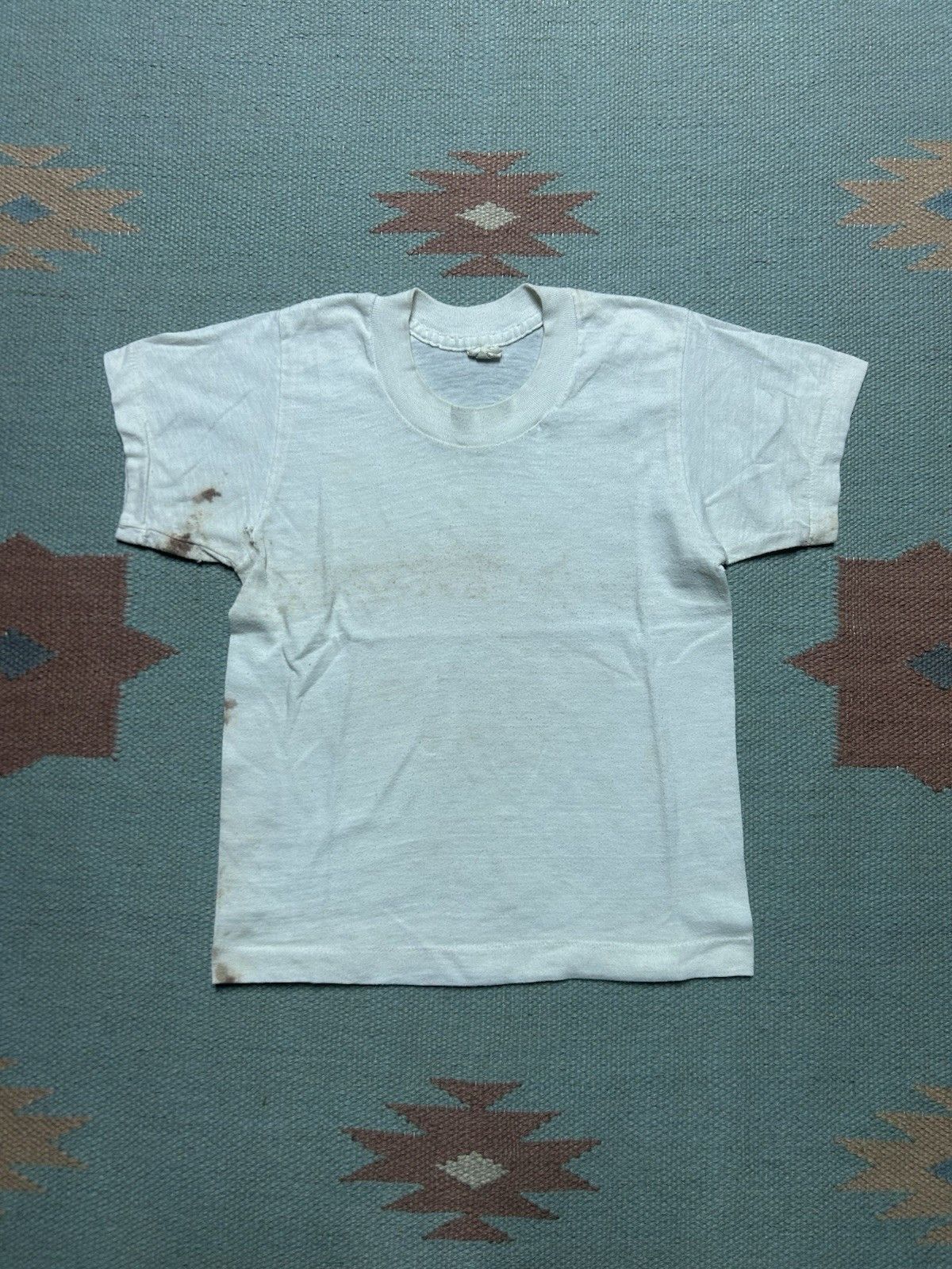 Vintage Vtg 70s blank white t shirt distressed FOTL kids 10 baby tee Size XXS / US 00 / IT 34 - 1 Thumbnail