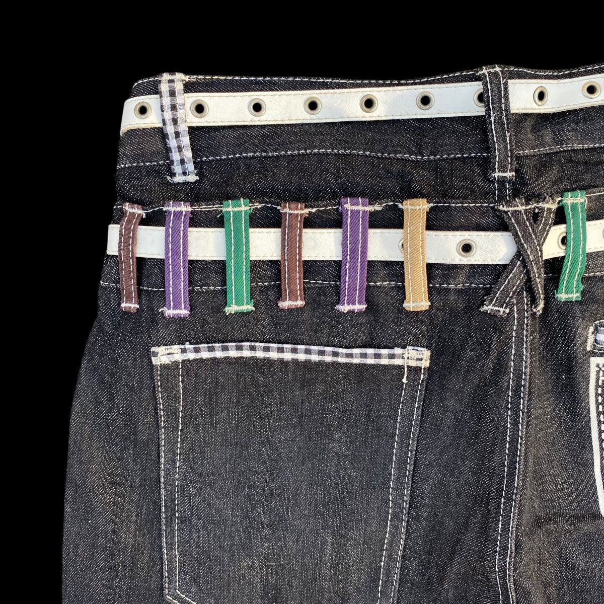 Hysteric Glamour × If Six Was Nine × Japanese Brand Rare Nylaus Double Waist With Belts Denim Jeans Size US 32 / EU 48 - 14 Thumbnail