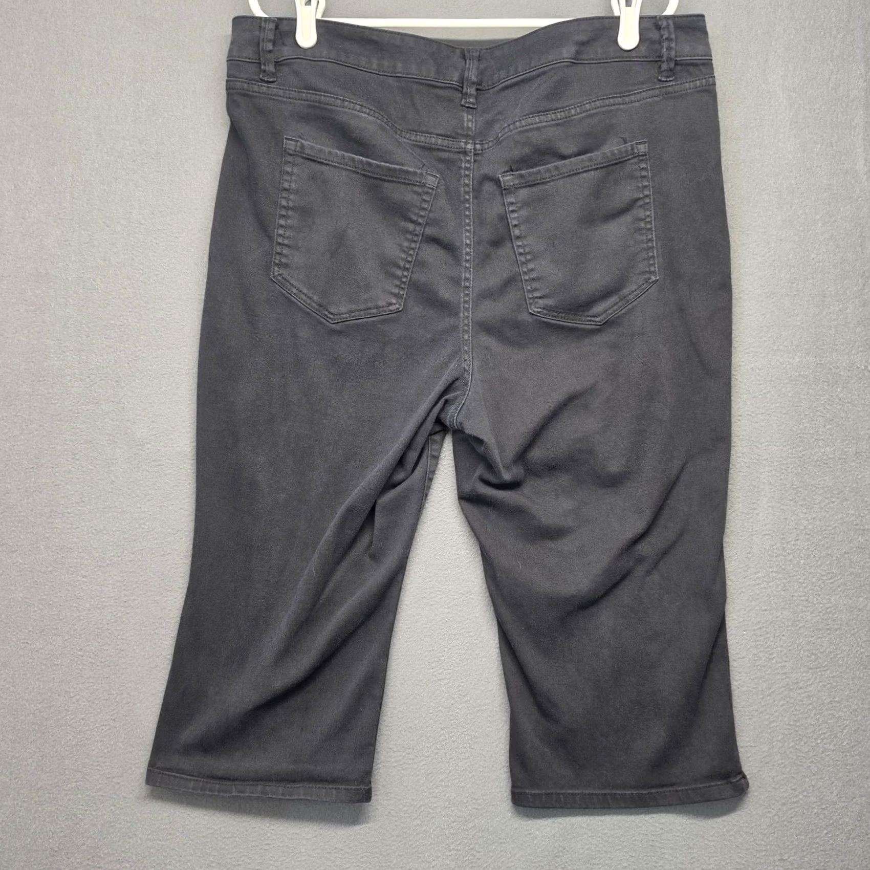 Vintage Lane Bryant Pants Womens 20 Black High Rise Pedal Stretch Flex Magic Waistband Cropped Womens Plus Magics Waistband Black 20 Womens Size 42" / US 20 - 2 Thumbnail