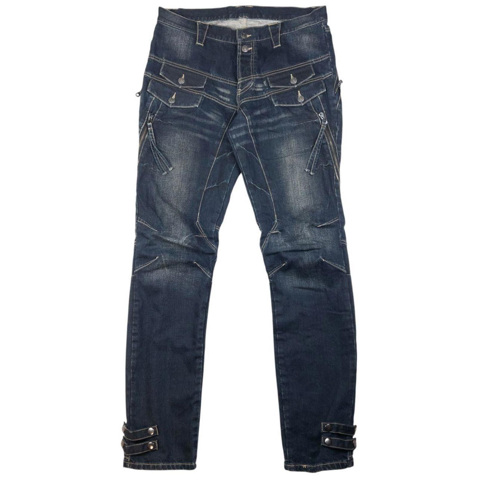 Other Vintage PPFM Multi Zip Denim Jeans Size W35 Size US 35 - 4 Thumbnail