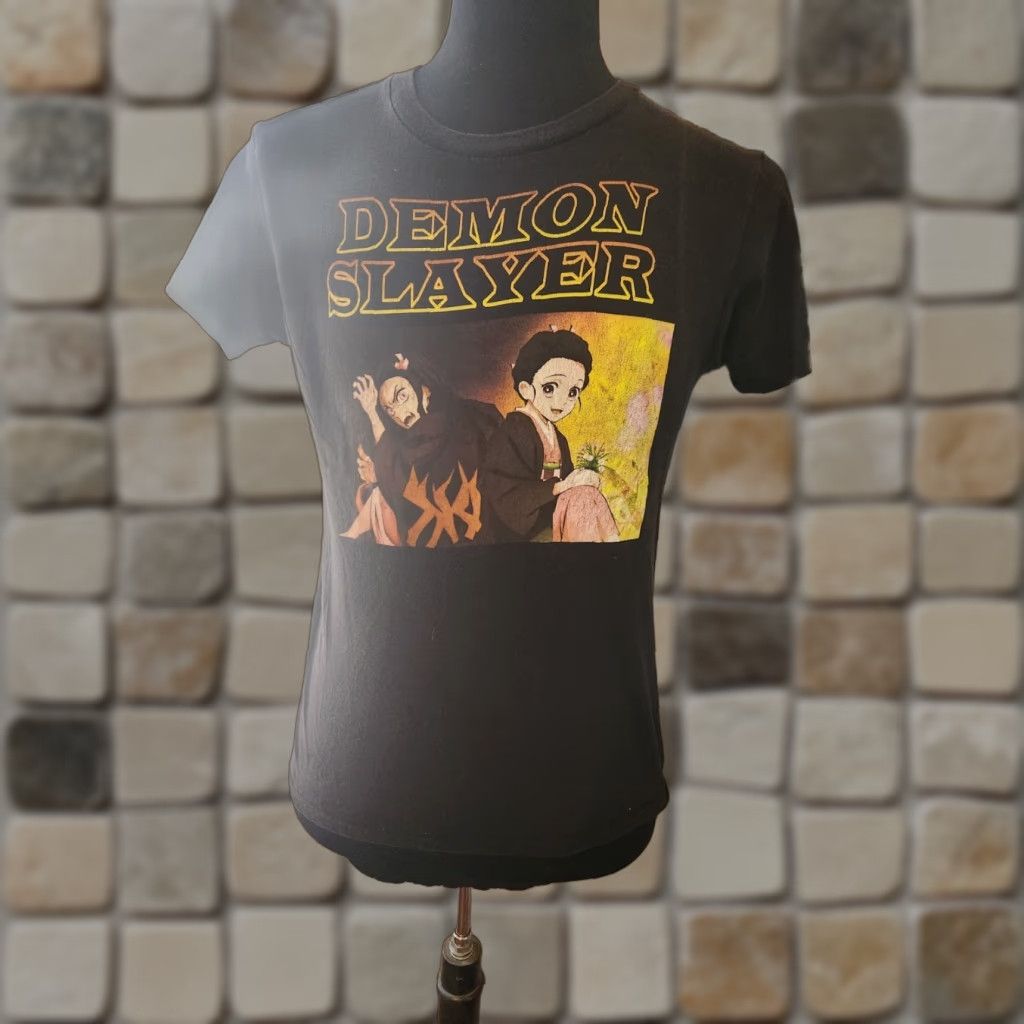 Vintage Demon Slayer Shirt Adult S Black Men’s Kimetsu No Yaiba Anime Manga Graphic Print Tanjiro Crew Neck Short Sleeve Cotton T-Shirt Size US S / EU 44-46 / 1 - 1 Thumbnail