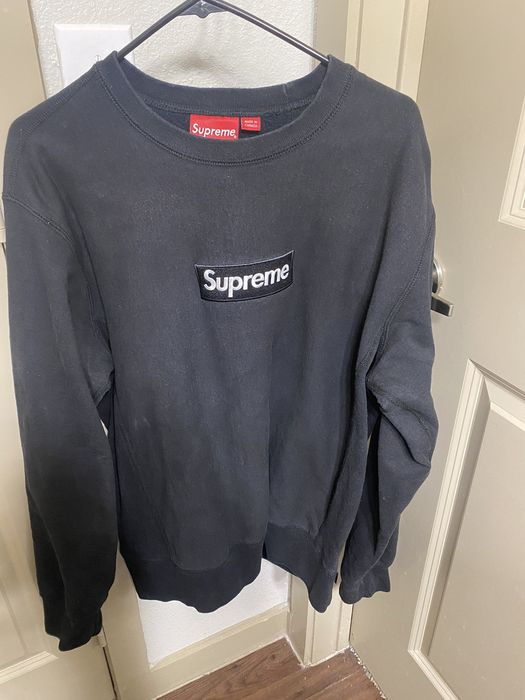 Supreme Black Supreme box logo crewneck L | Grailed