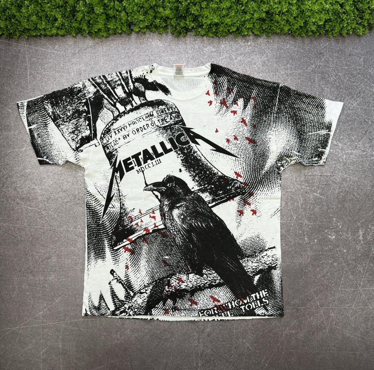 Band Tees × Vintage Metallica Crow Over Print T shirt Graphic Vintage Y2K Size US XXL / EU 58 / 5 - 1 Thumbnail