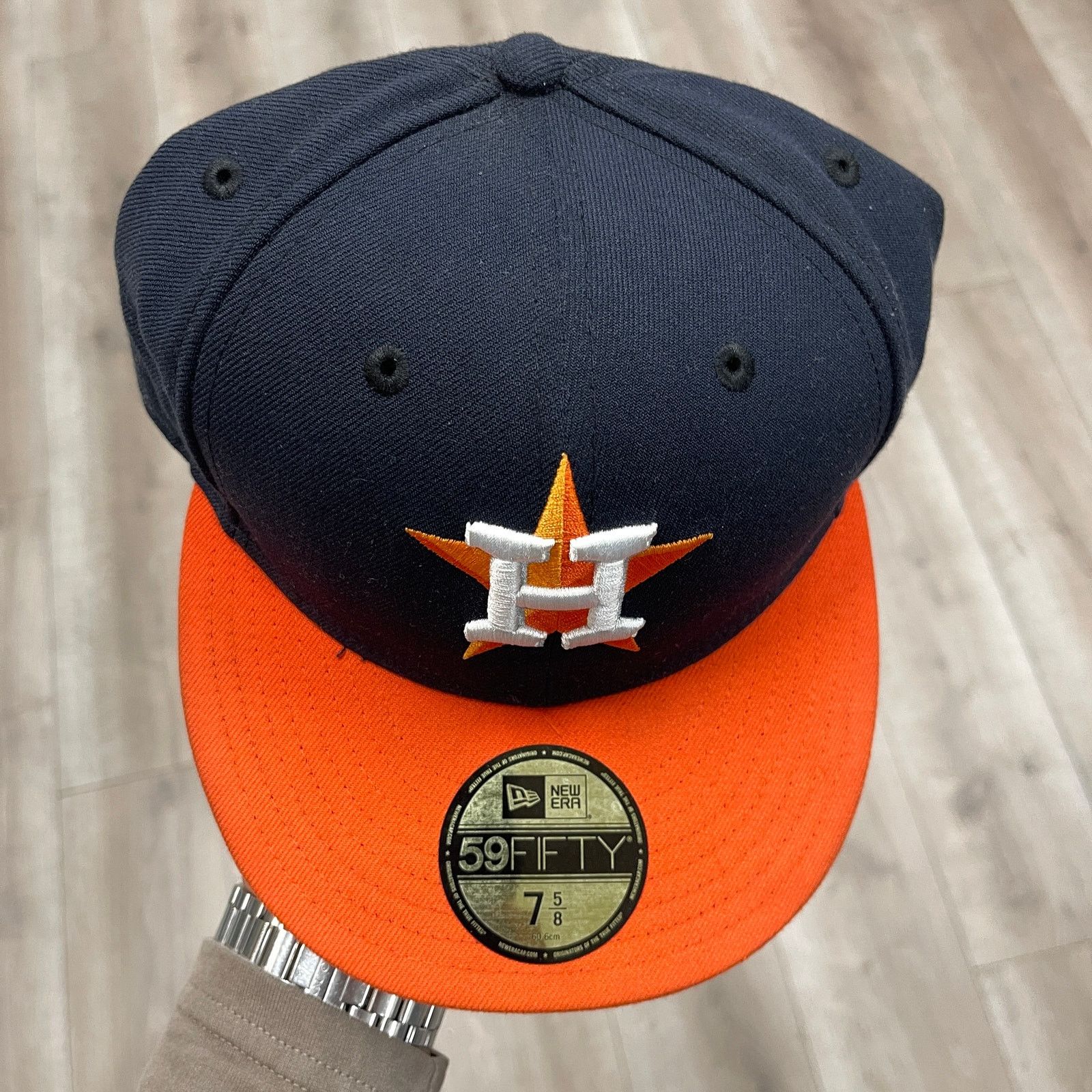 New Era New Era Houston Astros fitted hat Cap size 7 5/8 Navy Orange Size ONE SIZE - 3 Thumbnail