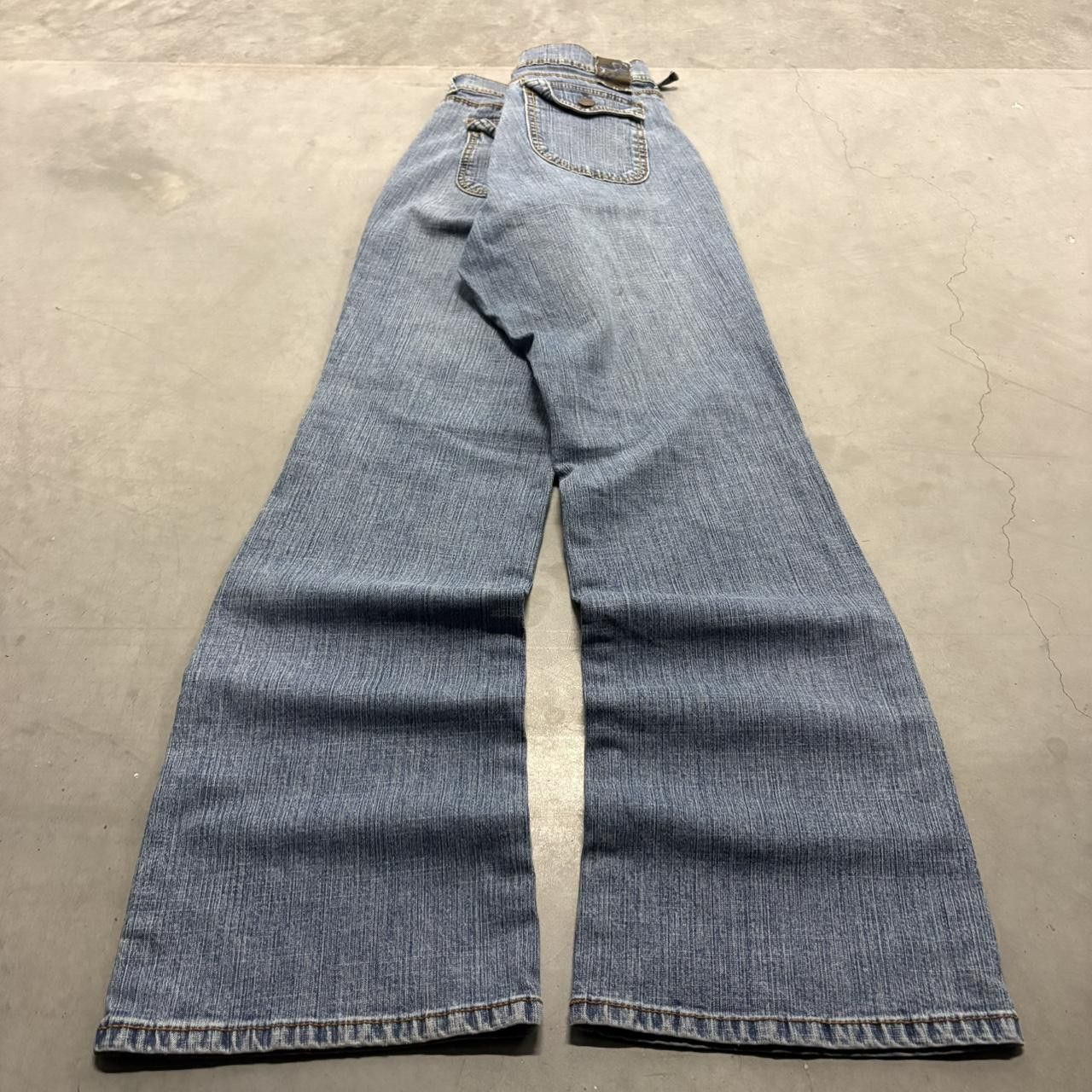 Vintage Crazy Vintage Y2K/2000s Flared Low Rise Medium Blue Wash Denim Jeans! Size US 34 / EU 50 - 4 Thumbnail