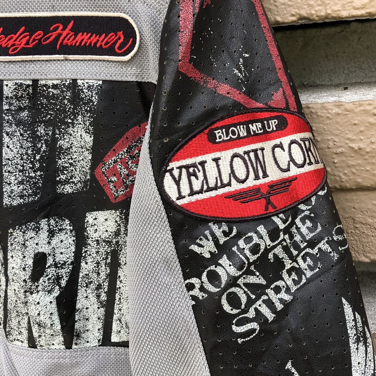 Vintage Vintage Yellow Corn BRP Breakers Mix Leather Racing Jacket Size US L / EU 52-54 / 3 - 11 Thumbnail
