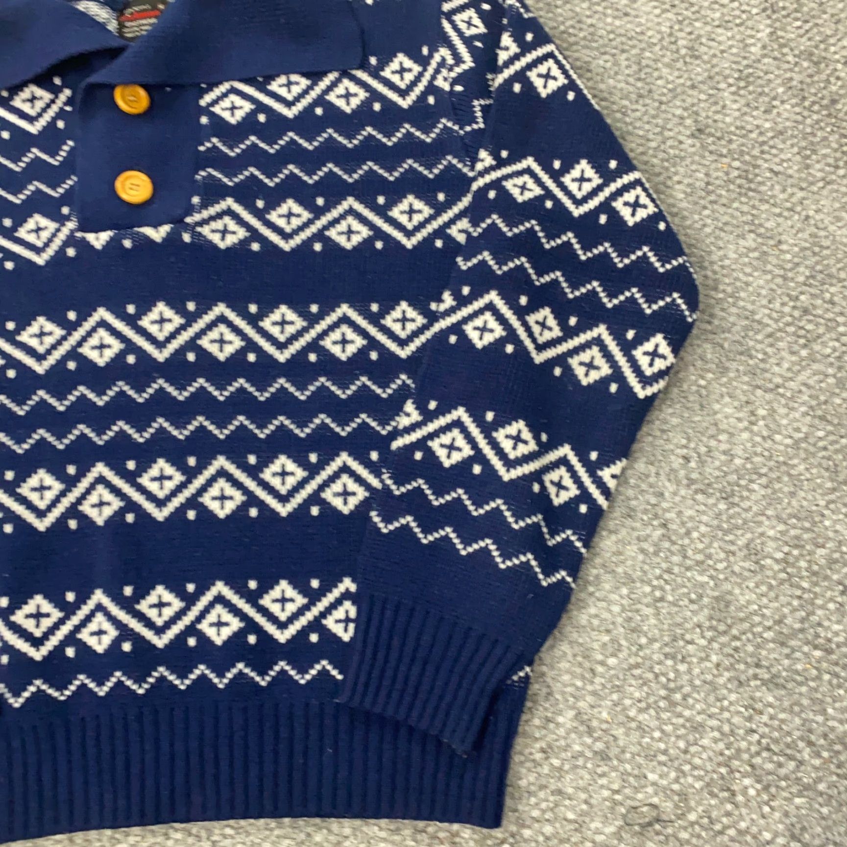 Vintage VINTAGE Richman Brothers Sweater Mens Medium Blue Fair Isle Knit Pullover Winter Classic Retro Holiday Mens Size US M / EU 48-50 / 2 - 4 Thumbnail