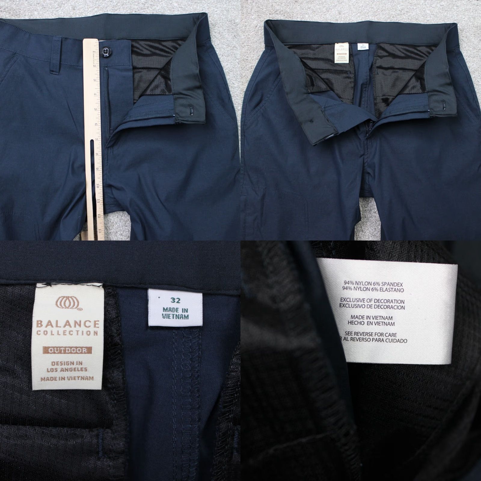 Vintage Balance Collection Pants Men 32x30 Gray Cargo Straight Leg Nylon Stretch Size US 32 / EU 48 - 8 Thumbnail